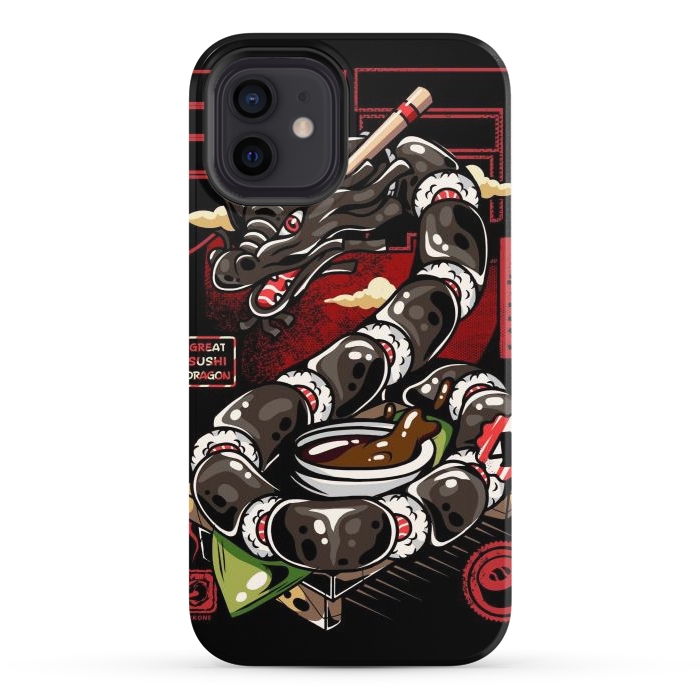 iPhone 12 StrongFit Great Sushi Dragon Japanese by LM2Kone