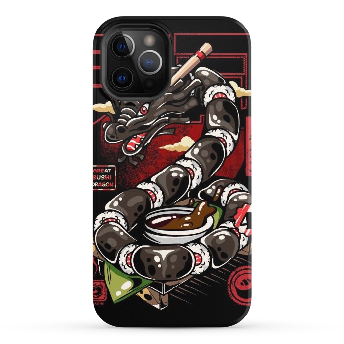 iPhone 12 Pro StrongFit Great Sushi Dragon Japanese by LM2Kone