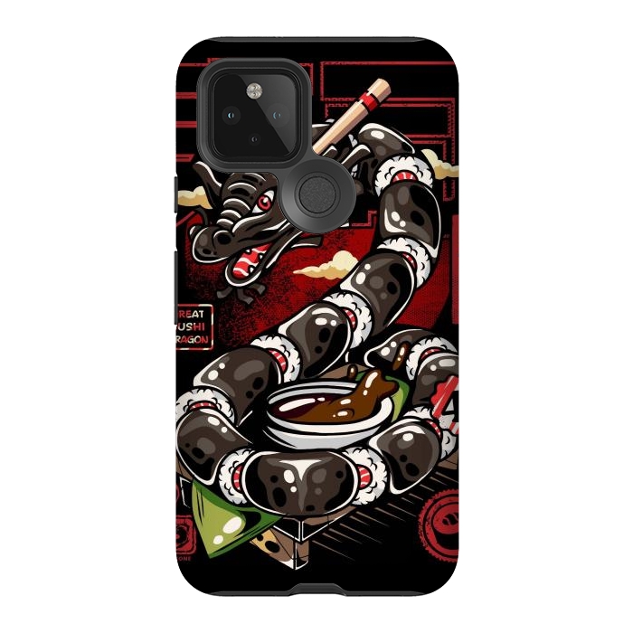 Pixel 5 StrongFit Great Sushi Dragon Japanese by LM2Kone