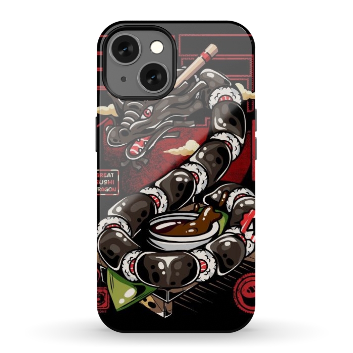 iPhone 13 StrongFit Great Sushi Dragon Japanese by LM2Kone