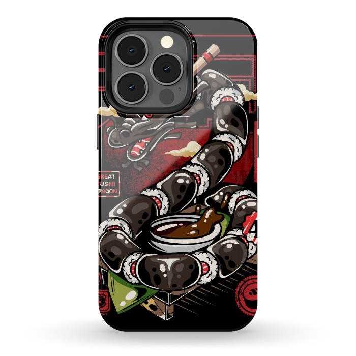 iPhone 13 pro StrongFit Great Sushi Dragon Japanese by LM2Kone