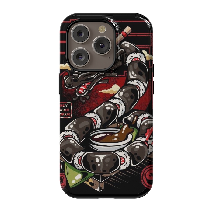 iPhone 14 Pro StrongFit Great Sushi Dragon Japanese by LM2Kone