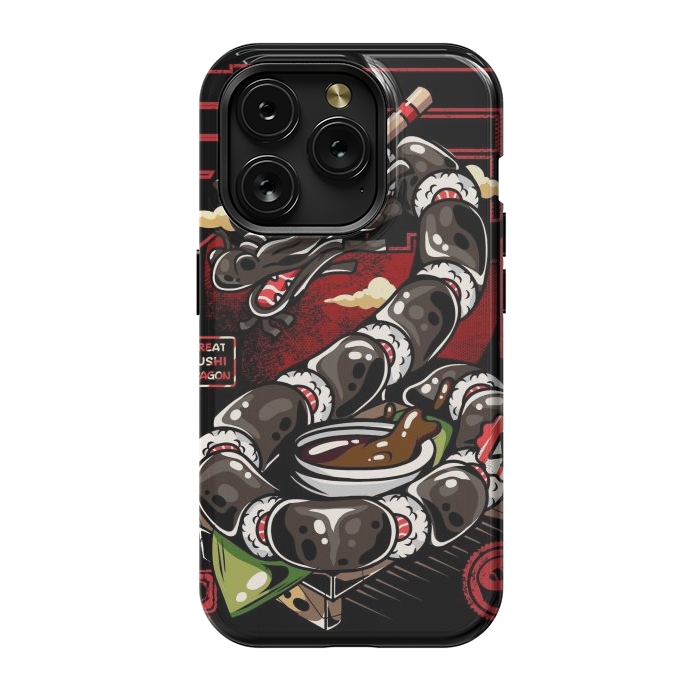 iPhone 15 Pro StrongFit Great Sushi Dragon Japanese by LM2Kone