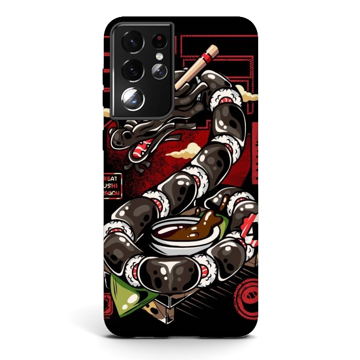 Galaxy S21 ultra StrongFit Great Sushi Dragon Japanese by LM2Kone