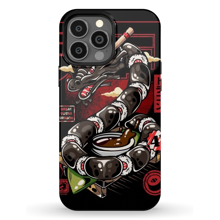 iPhone 13 Pro Max StrongFit Great Sushi Dragon Japanese by LM2Kone