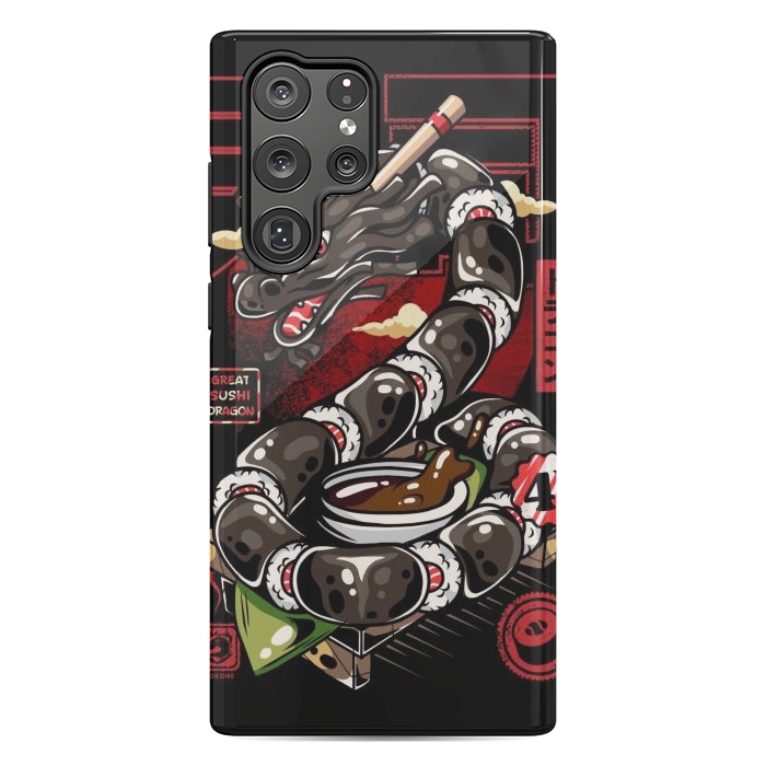 Galaxy S22 Ultra StrongFit Great Sushi Dragon Japanese by LM2Kone