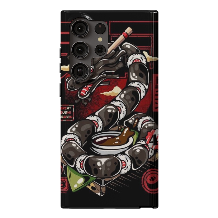 Galaxy S23 Ultra StrongFit Great Sushi Dragon Japanese by LM2Kone