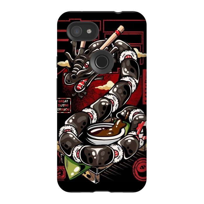 Pixel 3AXL StrongFit Great Sushi Dragon Japanese by LM2Kone