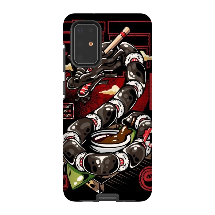 Galaxy S20 Plus StrongFit Great Sushi Dragon Japanese by LM2Kone