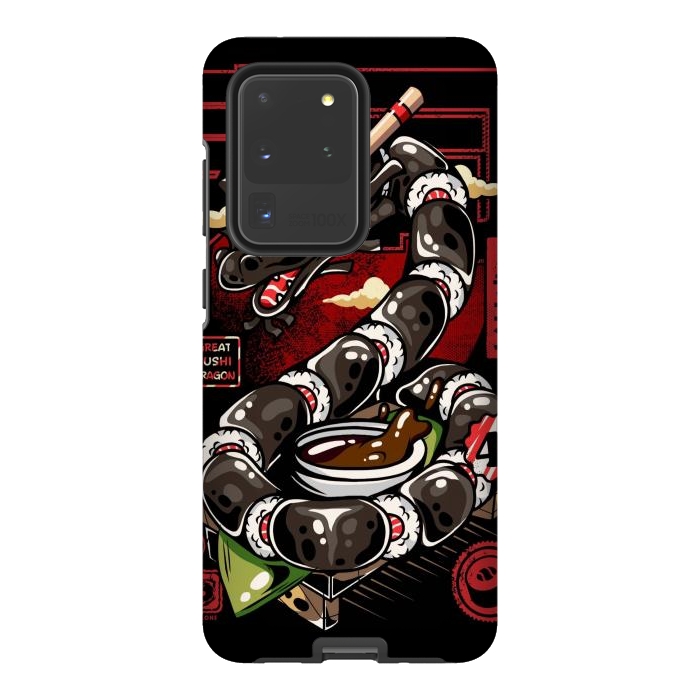 Galaxy S20 Ultra StrongFit Great Sushi Dragon Japanese by LM2Kone