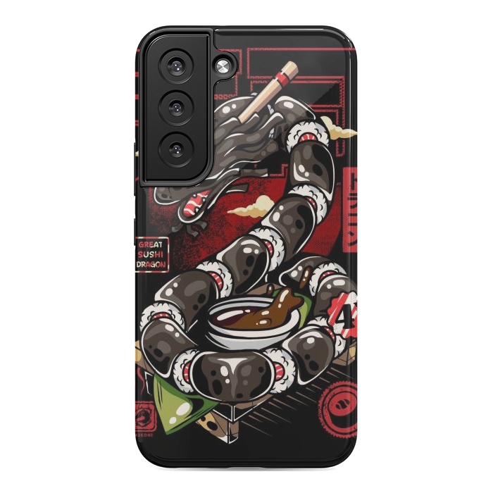 Galaxy S22 StrongFit Great Sushi Dragon Japanese by LM2Kone