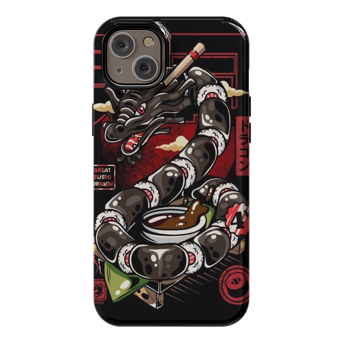 iPhone 14 Plus StrongFit Great Sushi Dragon Japanese by LM2Kone