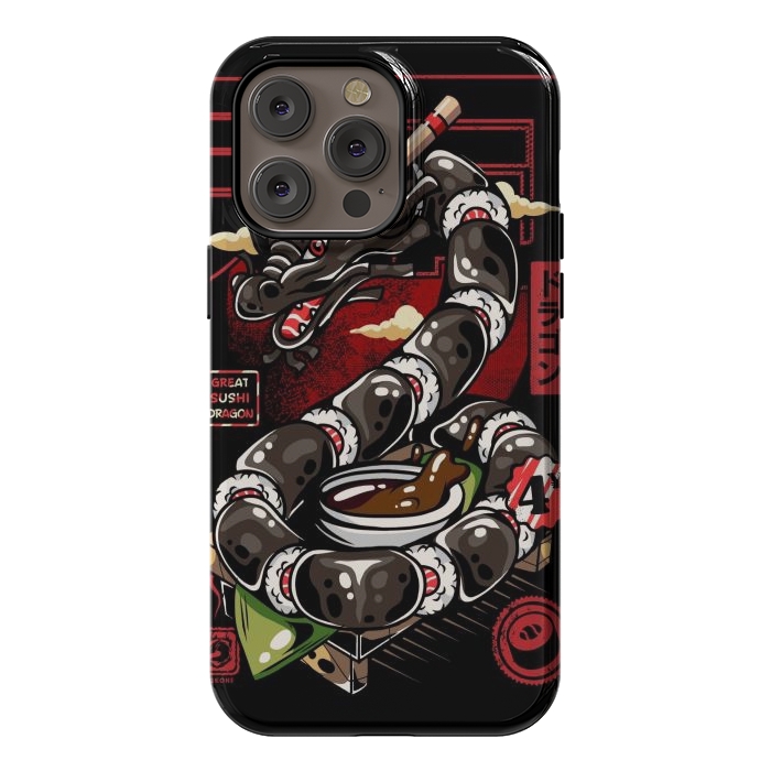 iPhone 14 Pro max StrongFit Great Sushi Dragon Japanese by LM2Kone