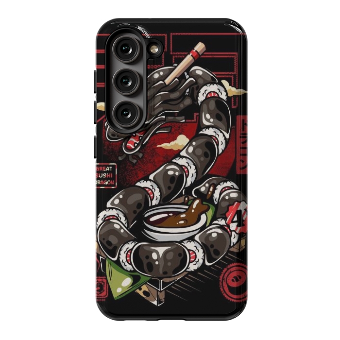 Galaxy S23 StrongFit Great Sushi Dragon Japanese by LM2Kone