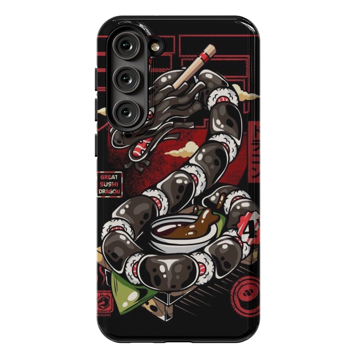 Galaxy S23 Plus StrongFit Great Sushi Dragon Japanese by LM2Kone