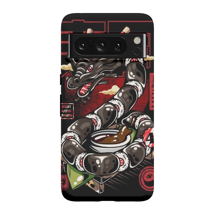 Pixel 8 Pro StrongFit Great Sushi Dragon Japanese by LM2Kone