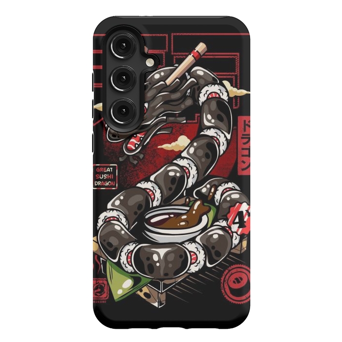 Galaxy S24 Plus StrongFit Great Sushi Dragon Japanese by LM2Kone