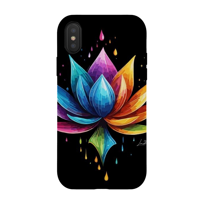 iPhone Xs / X StrongFit Multicolors Lotus by LM2Kone