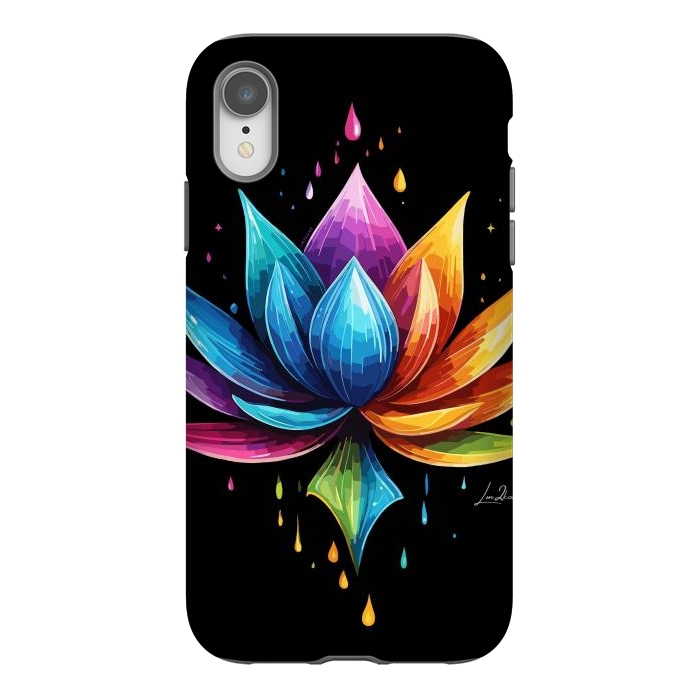 iPhone Xr StrongFit Multicolors Lotus by LM2Kone