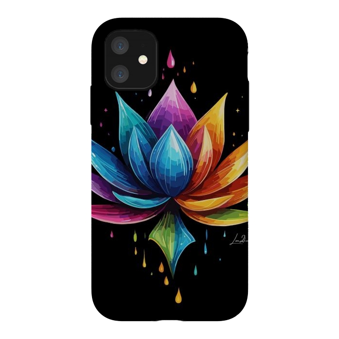 iPhone 11 StrongFit Multicolors Lotus by LM2Kone