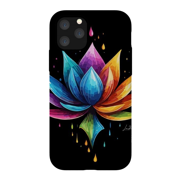 iPhone 11 Pro StrongFit Multicolors Lotus by LM2Kone