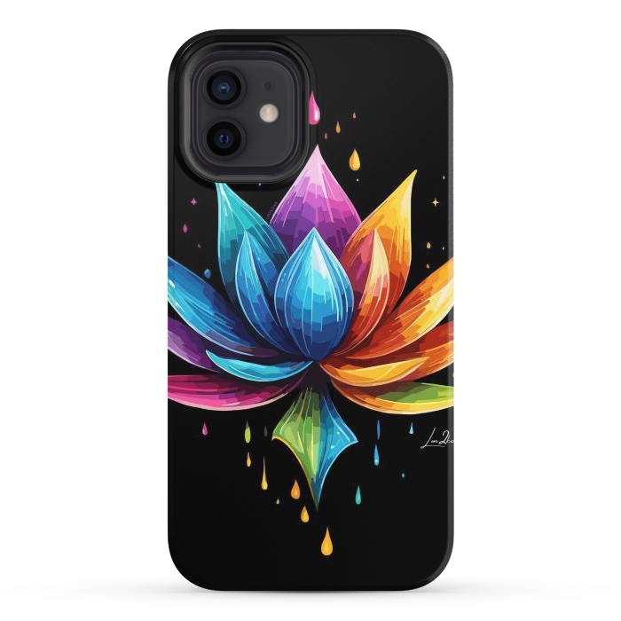 iPhone 12 StrongFit Multicolors Lotus by LM2Kone