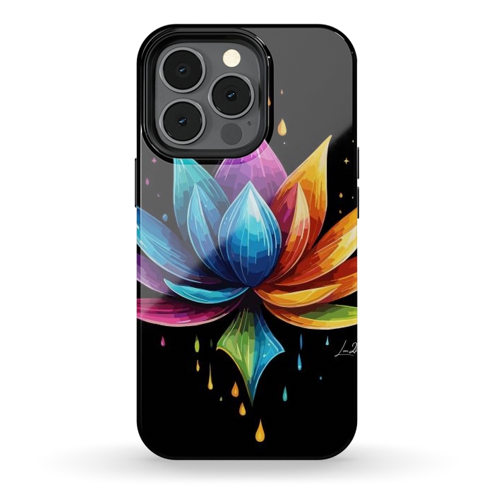 iPhone 13 pro StrongFit Multicolors Lotus by LM2Kone