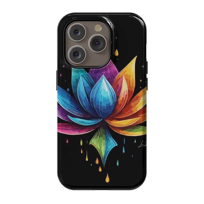 iPhone 14 Pro StrongFit Multicolors Lotus by LM2Kone