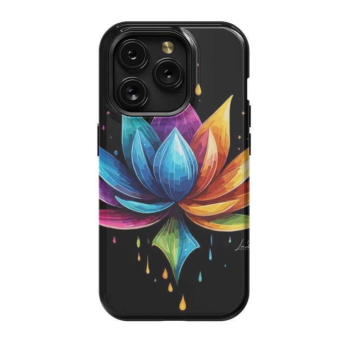 iPhone 15 Pro StrongFit Multicolors Lotus by LM2Kone