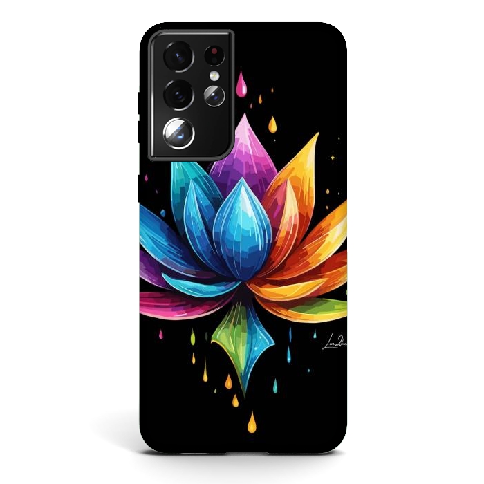 Galaxy S21 ultra StrongFit Multicolors Lotus by LM2Kone