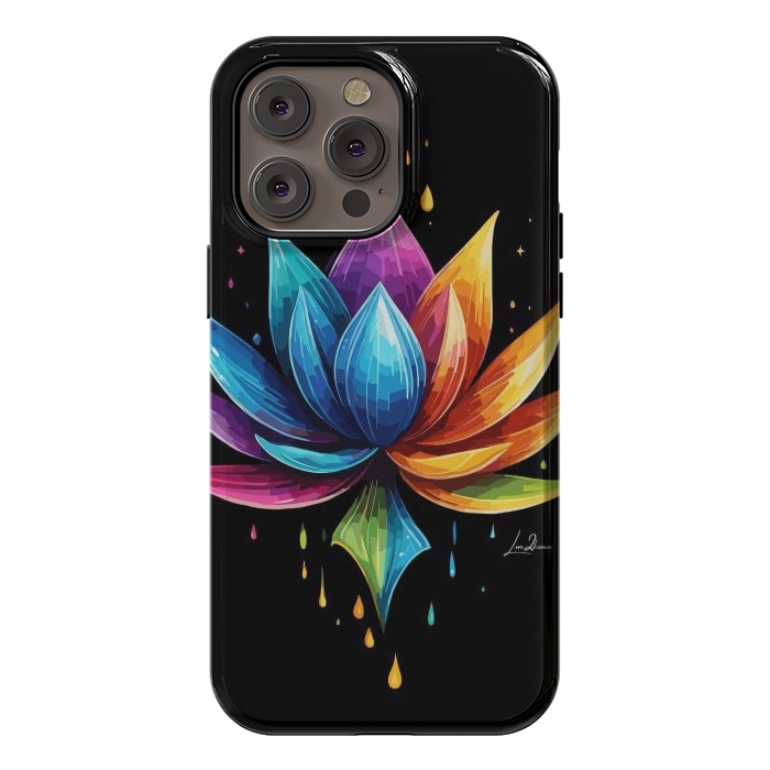 iPhone 14 Pro max StrongFit Multicolors Lotus by LM2Kone