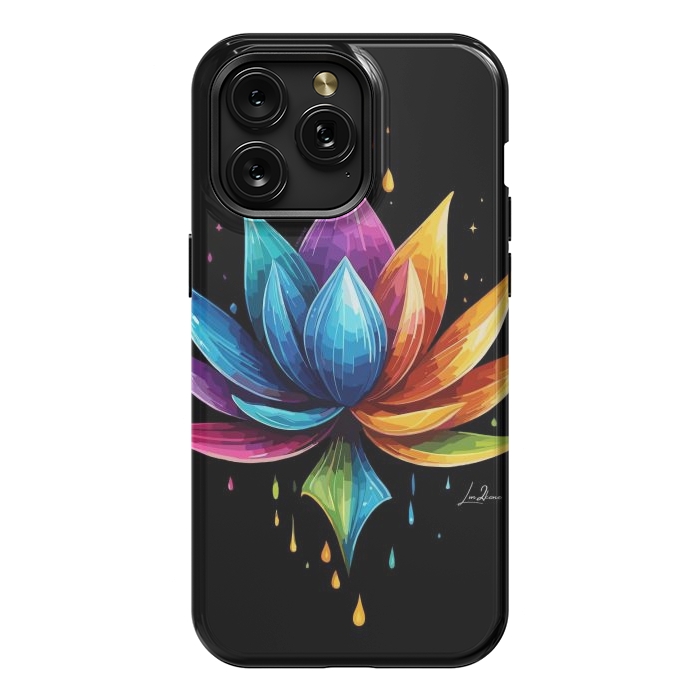 iPhone 15 Pro Max StrongFit Multicolors Lotus by LM2Kone