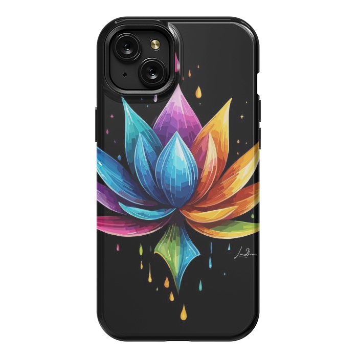 iPhone 15 Plus StrongFit Multicolors Lotus by LM2Kone