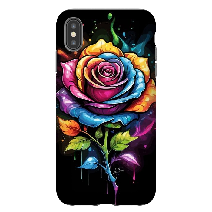 iPhone Xs Max StrongFit Rainbow Rose by LM2Kone