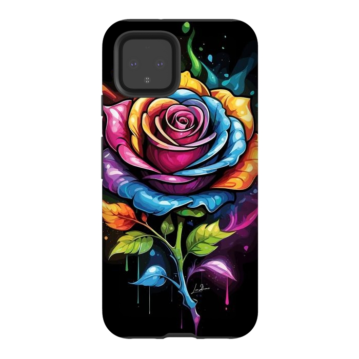 Pixel 4 StrongFit Rainbow Rose by LM2Kone