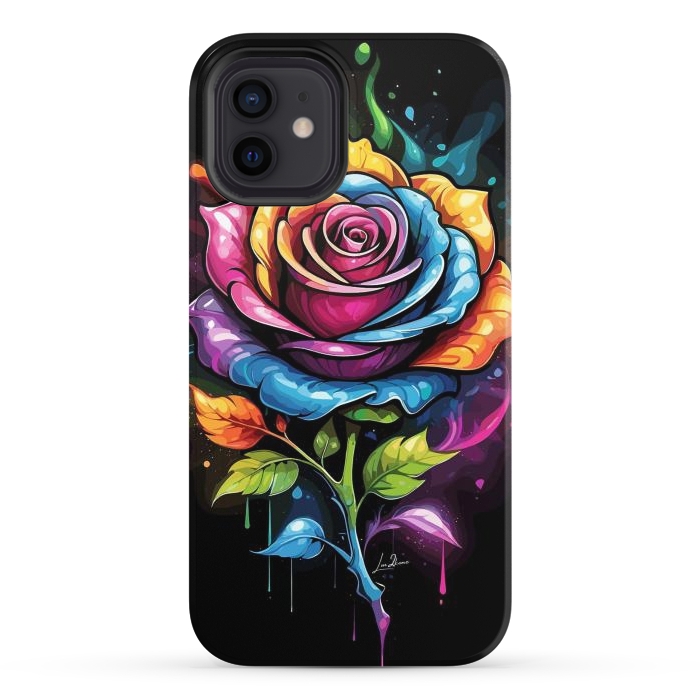 iPhone 12 StrongFit Rainbow Rose by LM2Kone