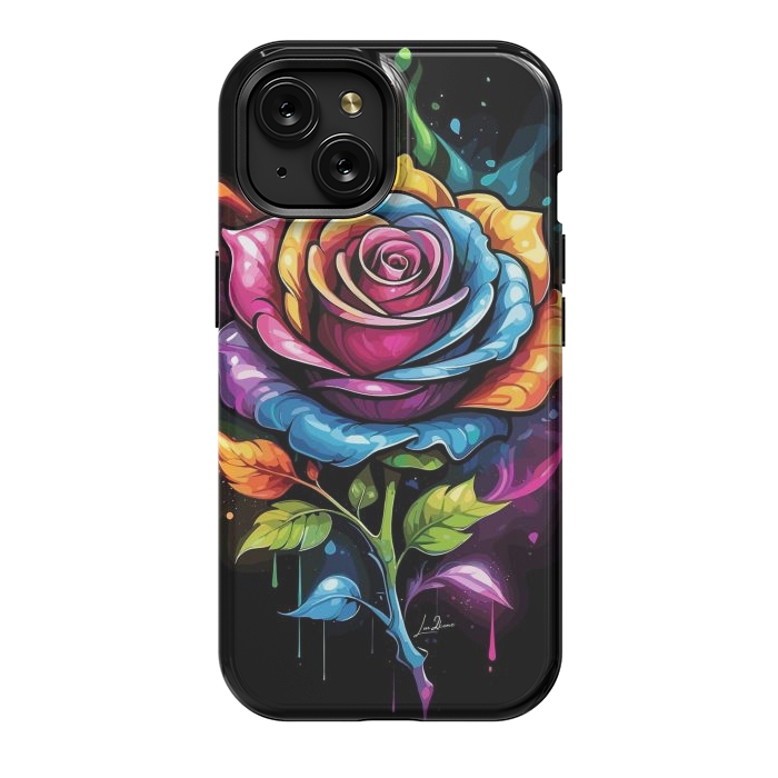 iPhone 15 StrongFit Rainbow Rose by LM2Kone