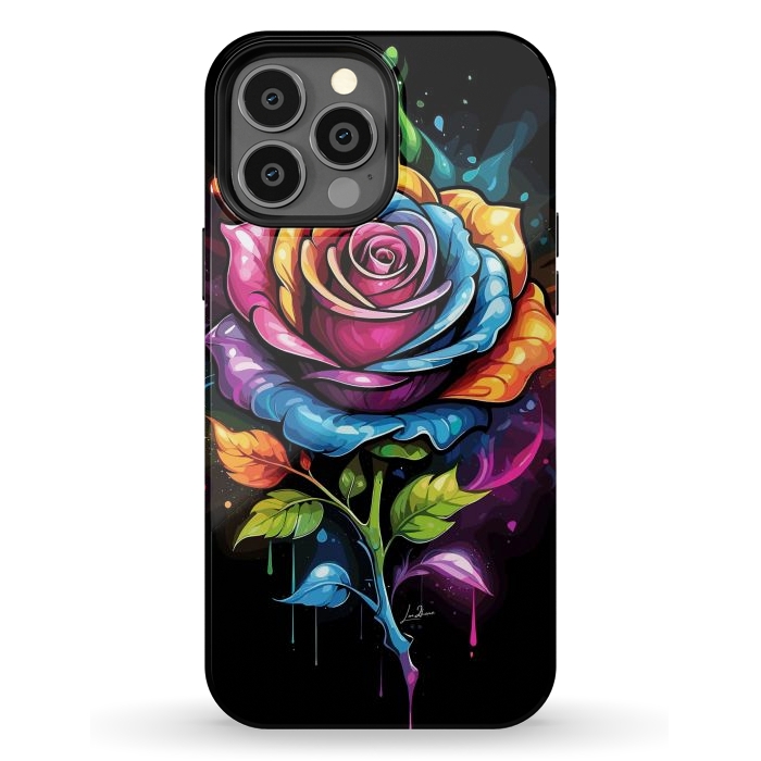 iPhone 13 Pro Max StrongFit Rainbow Rose by LM2Kone