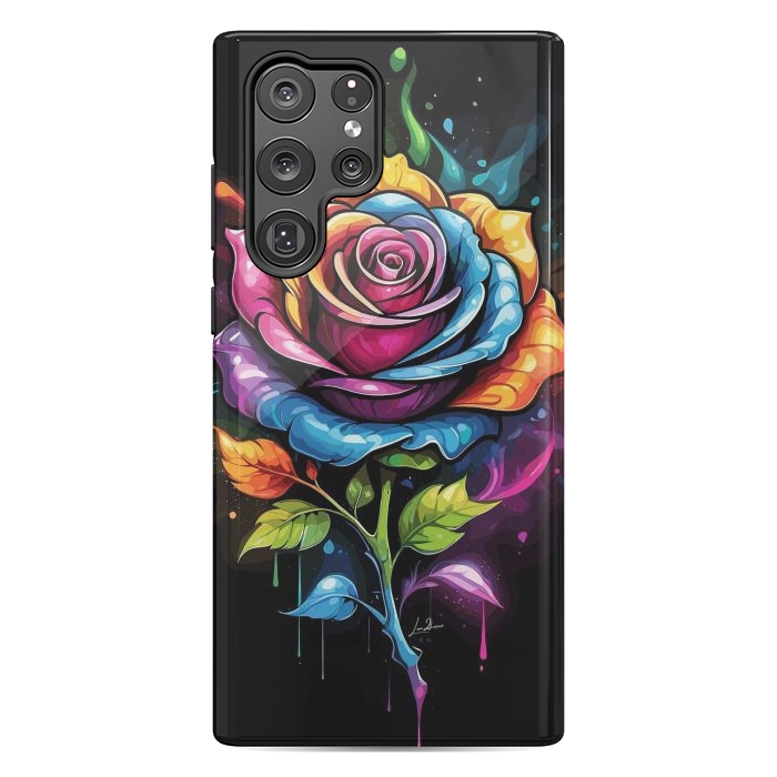 Galaxy S22 Ultra StrongFit Rainbow Rose by LM2Kone