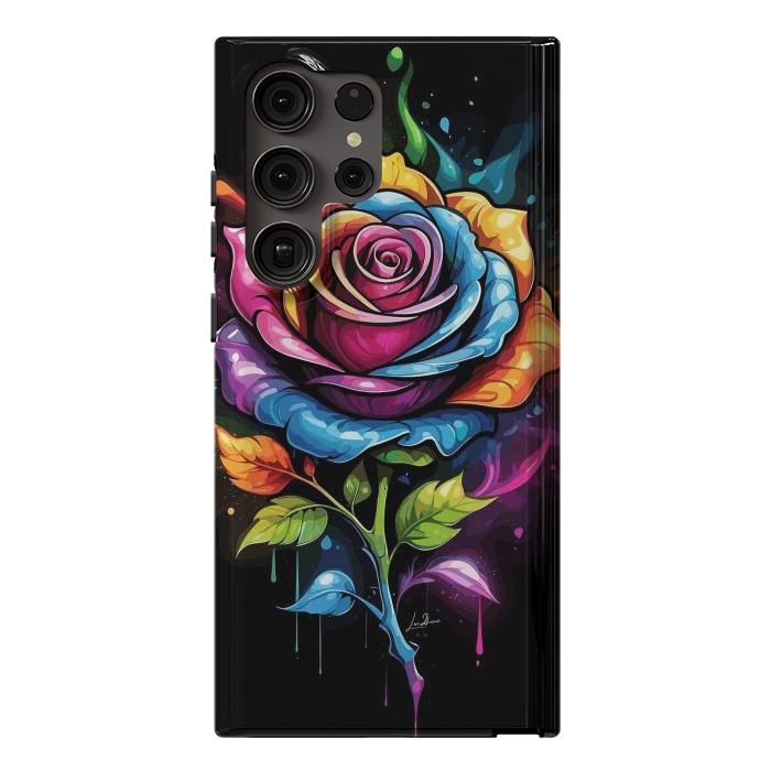 Galaxy S23 Ultra StrongFit Rainbow Rose by LM2Kone