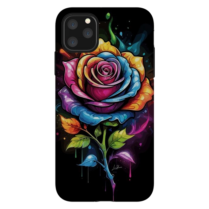 iPhone 11 Pro Max StrongFit Rainbow Rose by LM2Kone