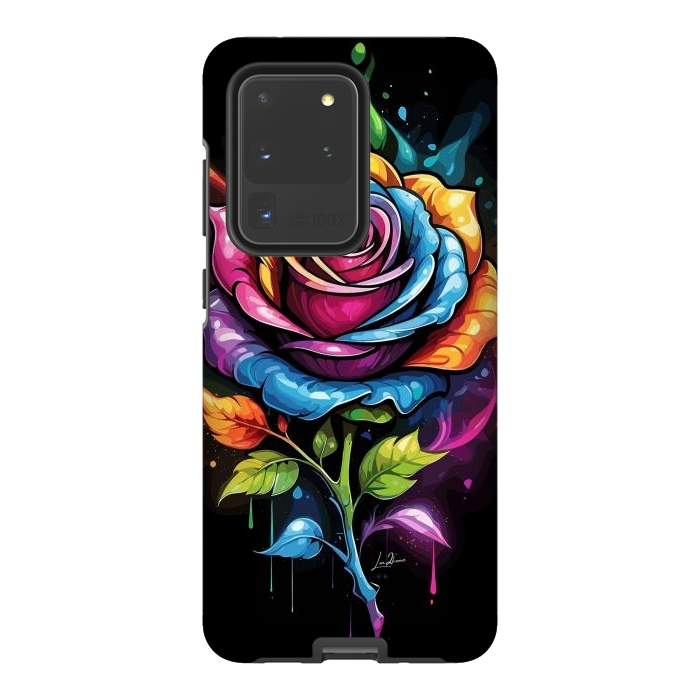 Galaxy S20 Ultra StrongFit Rainbow Rose by LM2Kone