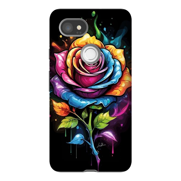 Pixel 2XL StrongFit Rainbow Rose by LM2Kone