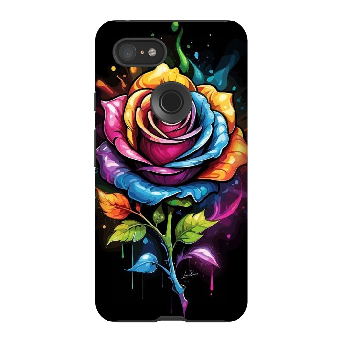 Pixel 3XL StrongFit Rainbow Rose by LM2Kone