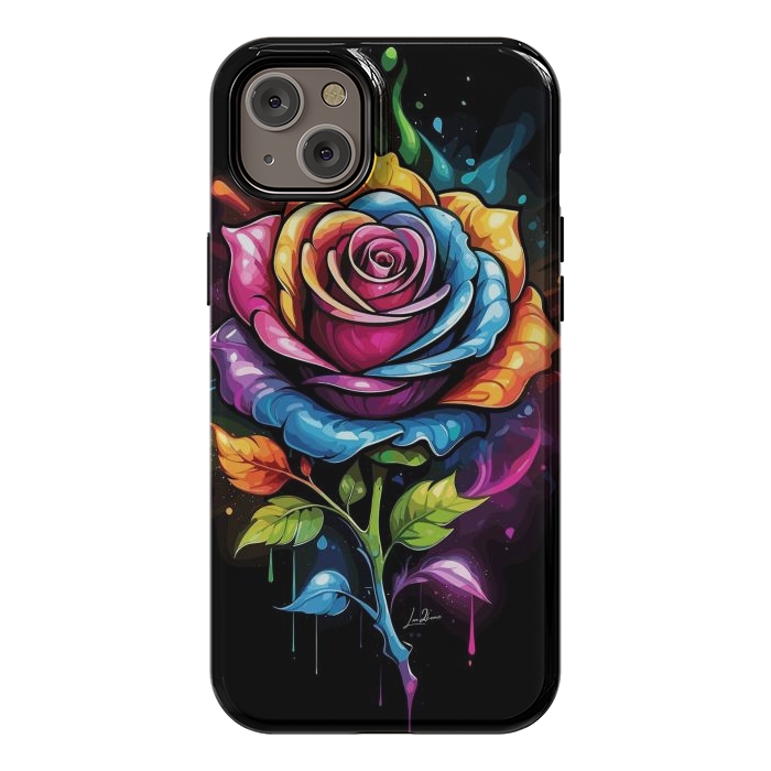 iPhone 14 Plus StrongFit Rainbow Rose by LM2Kone