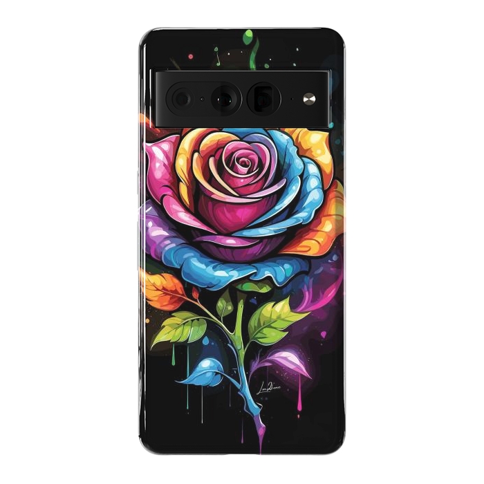 Pixel 7 Pro StrongFit Rainbow Rose by LM2Kone