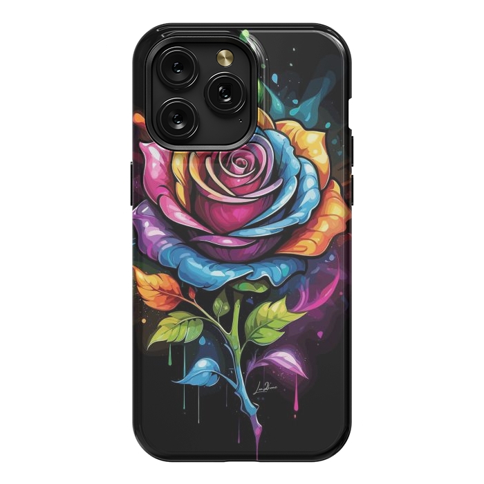 iPhone 15 Pro Max StrongFit Rainbow Rose by LM2Kone