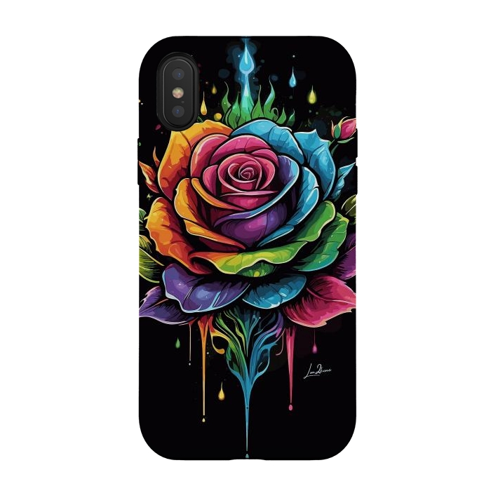 iPhone Xs / X StrongFit Fantasy Multicolored Rose by LM2Kone