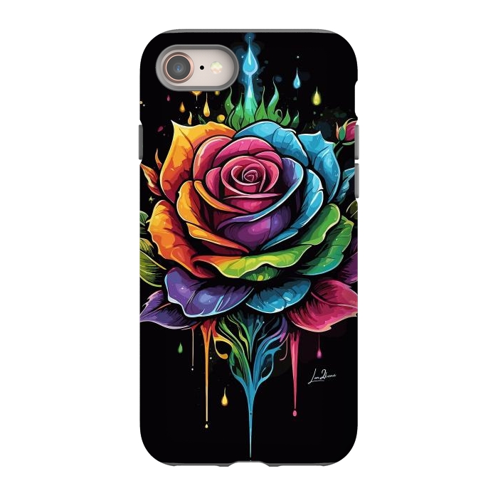 iPhone 8 StrongFit Fantasy Multicolored Rose by LM2Kone