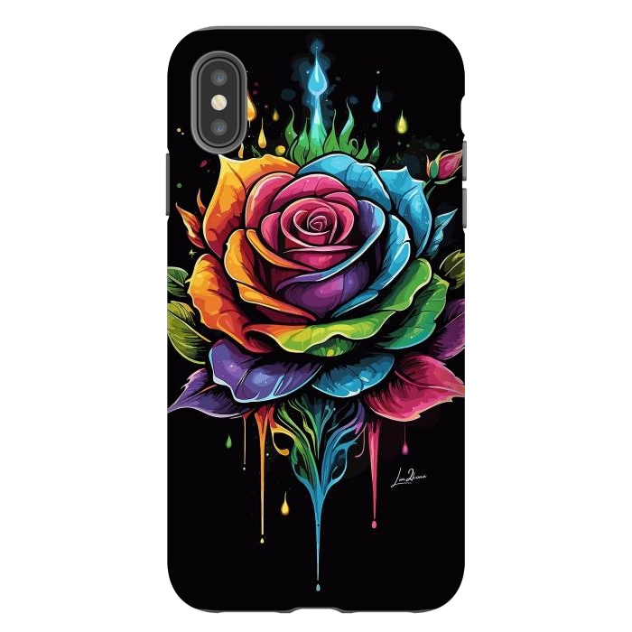 iPhone Xs Max StrongFit Fantasy Multicolored Rose by LM2Kone